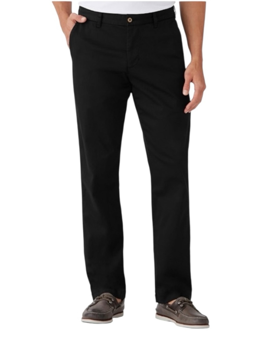 Tommy Bahama Stretch Flat Front Chino Pants Men 32x30 Black Tencel Cotton Casual